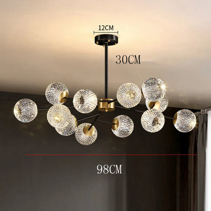 Suspension lustre moderne milieu du siècle noir et or pour salle à manger et cuisine