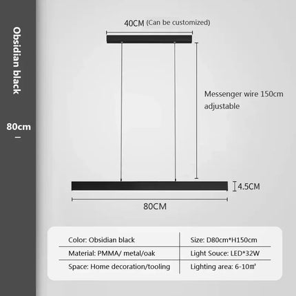 Suspension LED moderne en aluminium pour salon et bureau, lumière réglable