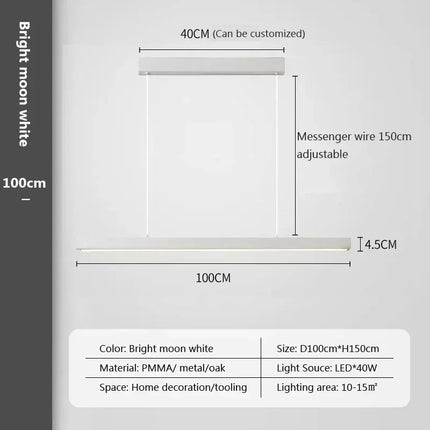 Suspension LED moderne en aluminium pour salon et bureau, lumière réglable