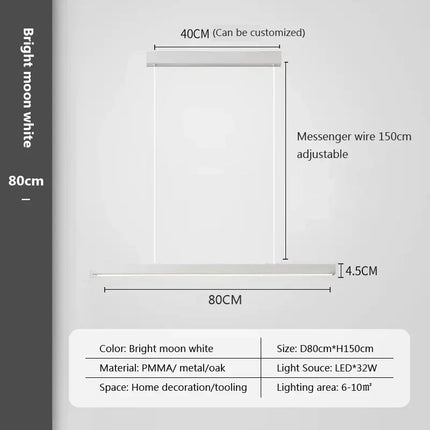 Suspension LED moderne en aluminium pour salon et bureau, lumière réglable