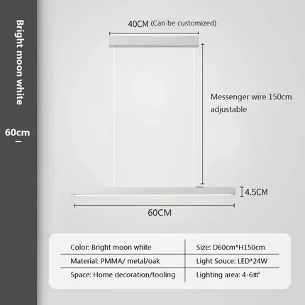 Suspension LED moderne en aluminium pour salon et bureau, lumière réglable
