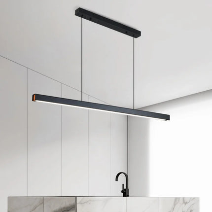 Suspension LED design moderne minimaliste en fer et bois, lumière chaude