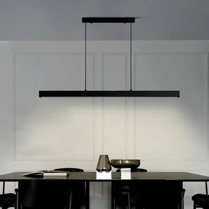 Suspension LED design moderne minimaliste en fer et bois, lumière chaude