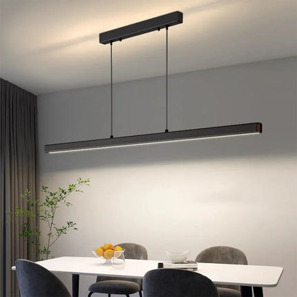 Suspension LED design moderne minimaliste en fer et bois, lumière chaude