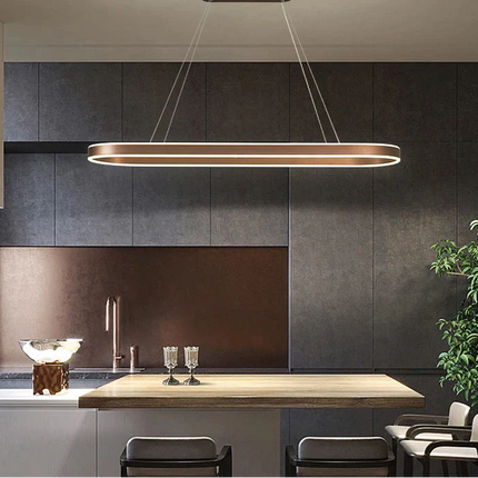 Suspension LED en aluminium au design nordique moderne, lumière chaude ajustable