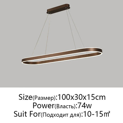 Suspension LED en aluminium au design nordique moderne, lumière chaude ajustable