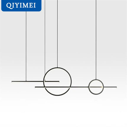 Suspension LED QIYIMEI en aluminium, lumière chaude pour salon et salle à manger