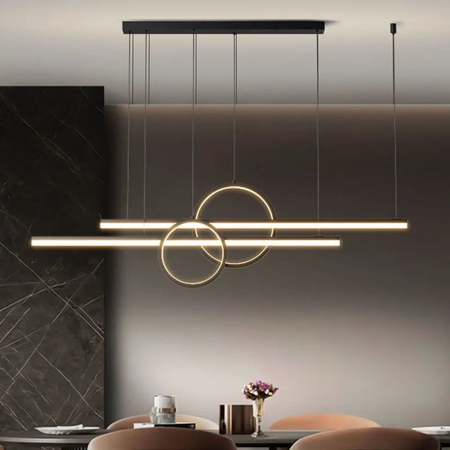 Suspension LED moderne minimaliste en aluminium pour bureau et bar