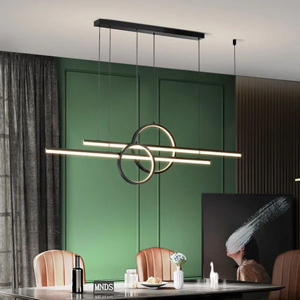 Suspension LED moderne minimaliste en aluminium pour bureau et bar