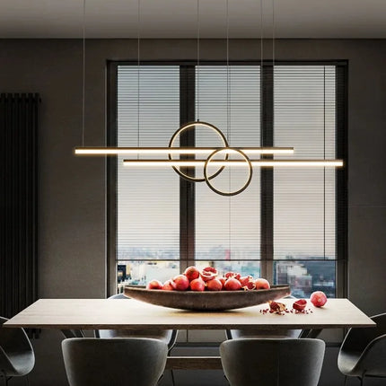 Suspension LED moderne minimaliste en aluminium pour bureau et bar