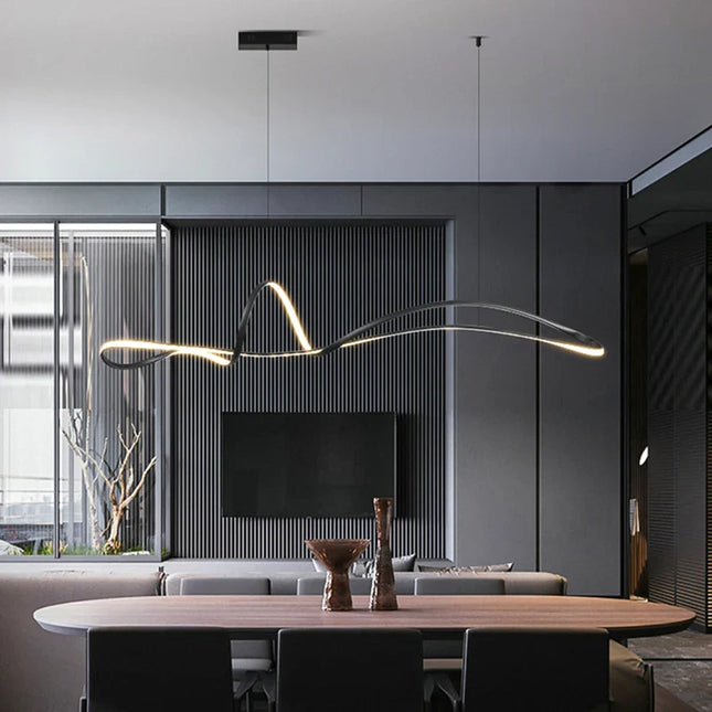 Suspension moderne en alliage et acrylique, lumière LED dimmable pour salle à manger