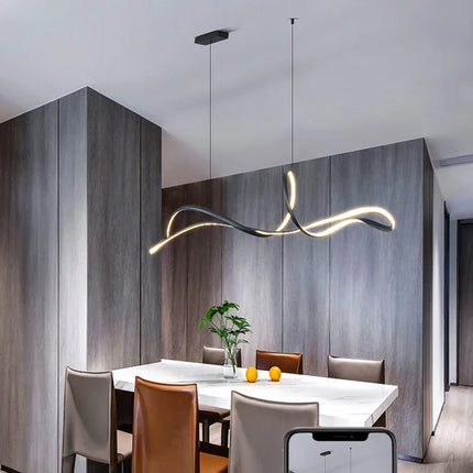 Suspension moderne en alliage et acrylique, lumière LED dimmable pour salle à manger