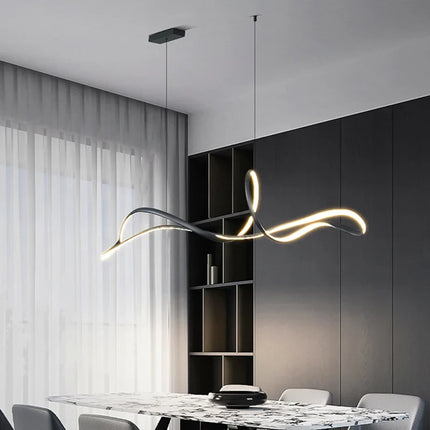 Suspension moderne en alliage et acrylique, lumière LED dimmable pour salle à manger