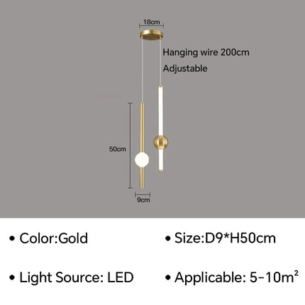 Suspension LED moderne en métal pour salon et cuisine, éclairage chaleureux