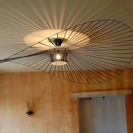 Suspension scandinave en tissu français vert - LED - Ø80 cm - ALBA