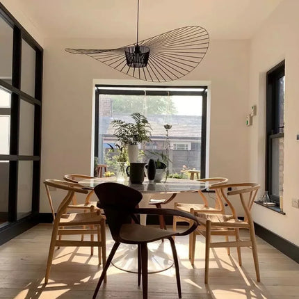 Suspension scandinave en tissu français vert - LED - Ø80 cm - ALBA
