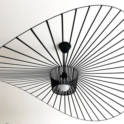 Suspension scandinave en tissu français vert - LED - Ø80 cm - ALBA