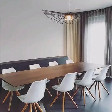 Suspension scandinave en tissu français vert - LED - Ø80 cm - ALBA