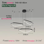 3 Cercle Noir L / Lumière Froide Blanc Sans télécommande