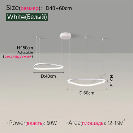 Suspension lustre nordique triangulaire en métal, lumière chaude pour salon et chambre