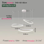 3 Cercle Blanc L / Lumière Froide Blanc Sans télécommande