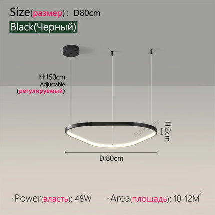 Suspension lustre nordique triangulaire en métal, lumière chaude pour salon et chambre