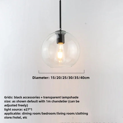 Suspension LED boule en verre noir et violet, design moderne pour intérieur