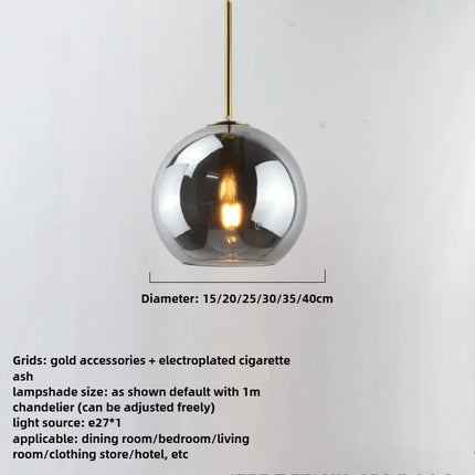 Suspension LED boule en verre noir et violet, design moderne pour intérieur