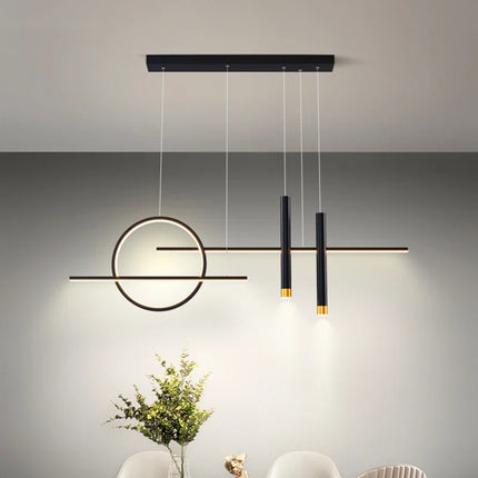 Suspension LED moderne en ferronnerie et acrylique, lumière chaude pour salon et cuisine