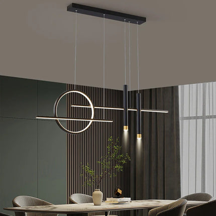 Suspension LED moderne en ferronnerie et acrylique, lumière chaude pour salon et cuisine