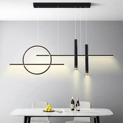 Suspension LED moderne en ferronnerie et acrylique, lumière chaude pour salon et cuisine