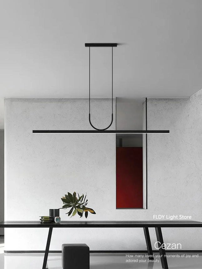 Suspension moderne nordique en aluminium LED pour salle à manger et bar
