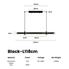 Noir L118cm / Lumière Froide 6000K