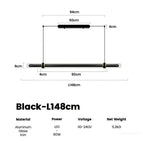 Noir L148cm / Lumière Froide 6000K