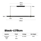 Noir L178cm / Lumière Froide 6000K