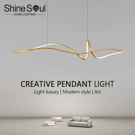 Suspension LED moderne en aluminium, lumière chaude réglable pour intérieur