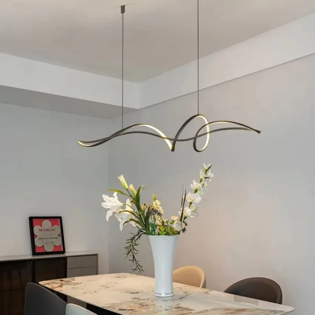 Suspension LED moderne en aluminium, lumière chaude réglable pour intérieur