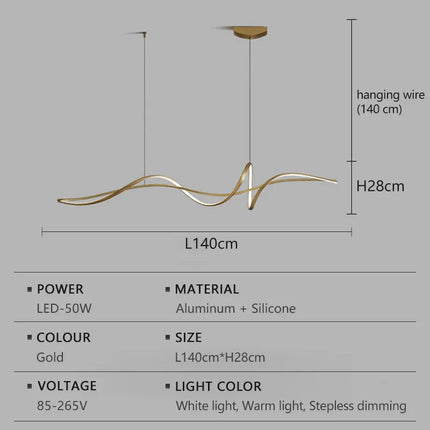 Suspension LED moderne en aluminium, lumière chaude réglable pour intérieur