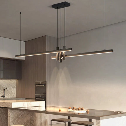 Suspension LED design moderne en métal avec fonction mémoire, lumière chaude pour bar et cuisine