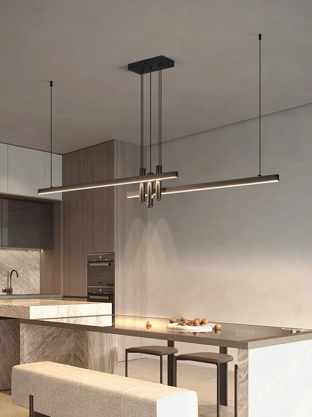 Suspension LED design moderne en métal avec fonction mémoire, lumière chaude pour bar et cuisine