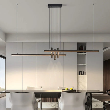 Suspension LED design moderne en métal avec fonction mémoire, lumière chaude pour bar et cuisine