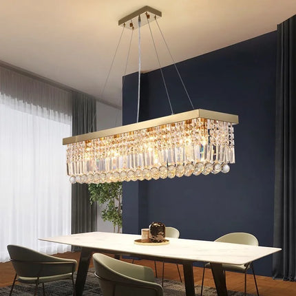 Suspension lustre cristal moderne LED pour salon et salle à manger
