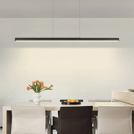 Suspension LED linéaire moderne en aluminium pour salle à manger, lumière chaude réglable