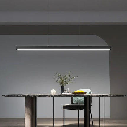 Suspension LED linéaire moderne en aluminium pour salle à manger, lumière chaude réglable