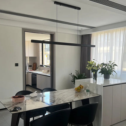 Suspension LED linéaire moderne en aluminium pour salle à manger, lumière chaude réglable