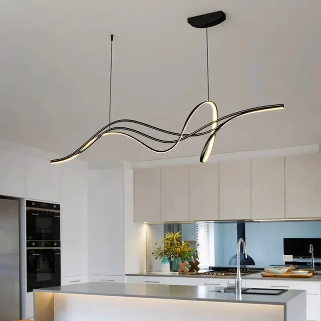 Suspension LED minimaliste design moderne en métal pour salon et salle à manger