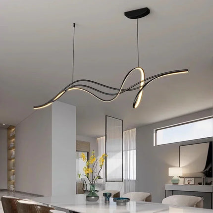 Suspension LED minimaliste design moderne en métal pour salon et salle à manger