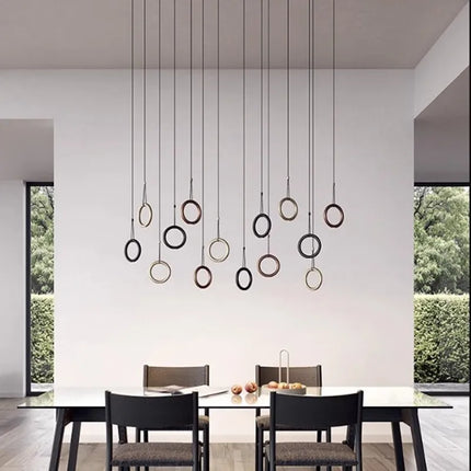 Suspension LED en métal style nordique, lumière chaude pour intérieur industriel
