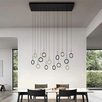 Suspension LED en métal style nordique, lumière chaude pour intérieur industriel
