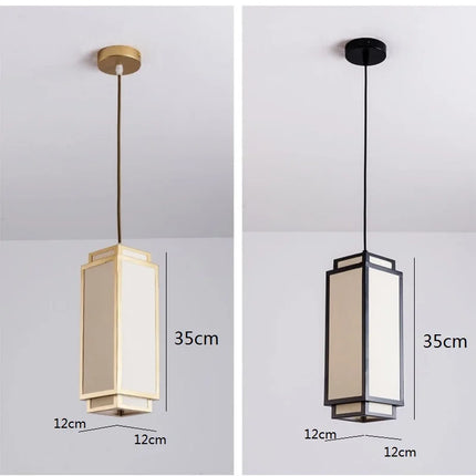Suspension chinoise en tissu beige, design moderne pour salon et salle à manger